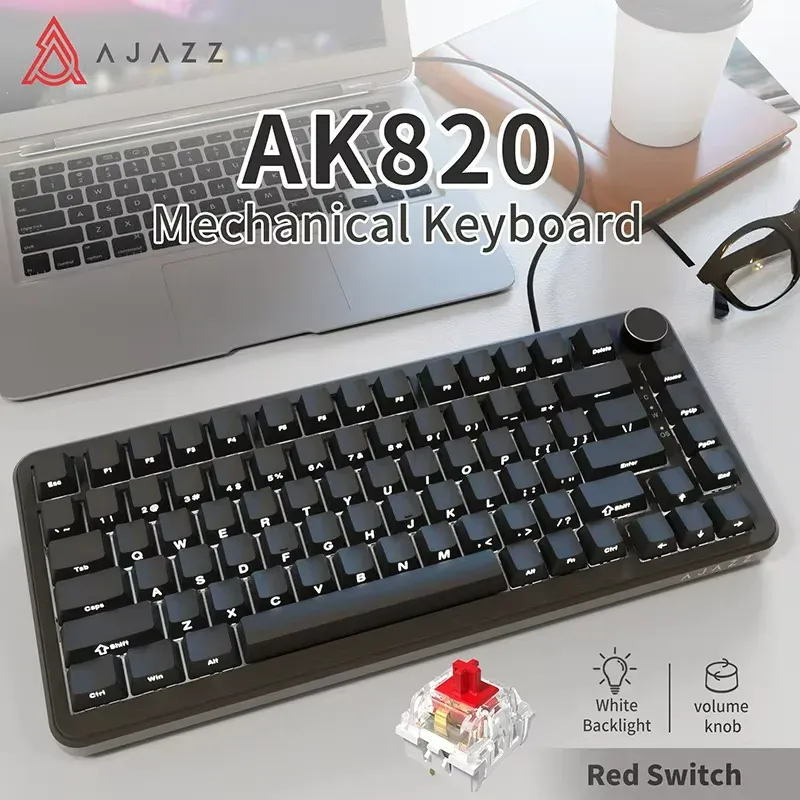 Ajazz AK820 bedraad 70% mechanisch toetsenbord met hot-swap