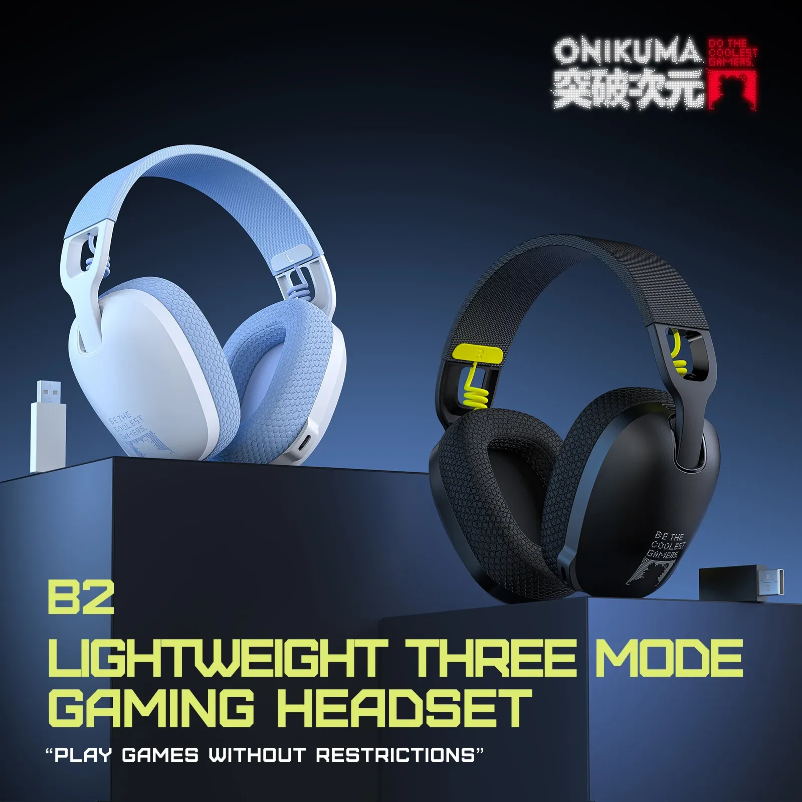 Onikuma B2 draadloze gamingheadset met 2.4GHz en microfoon