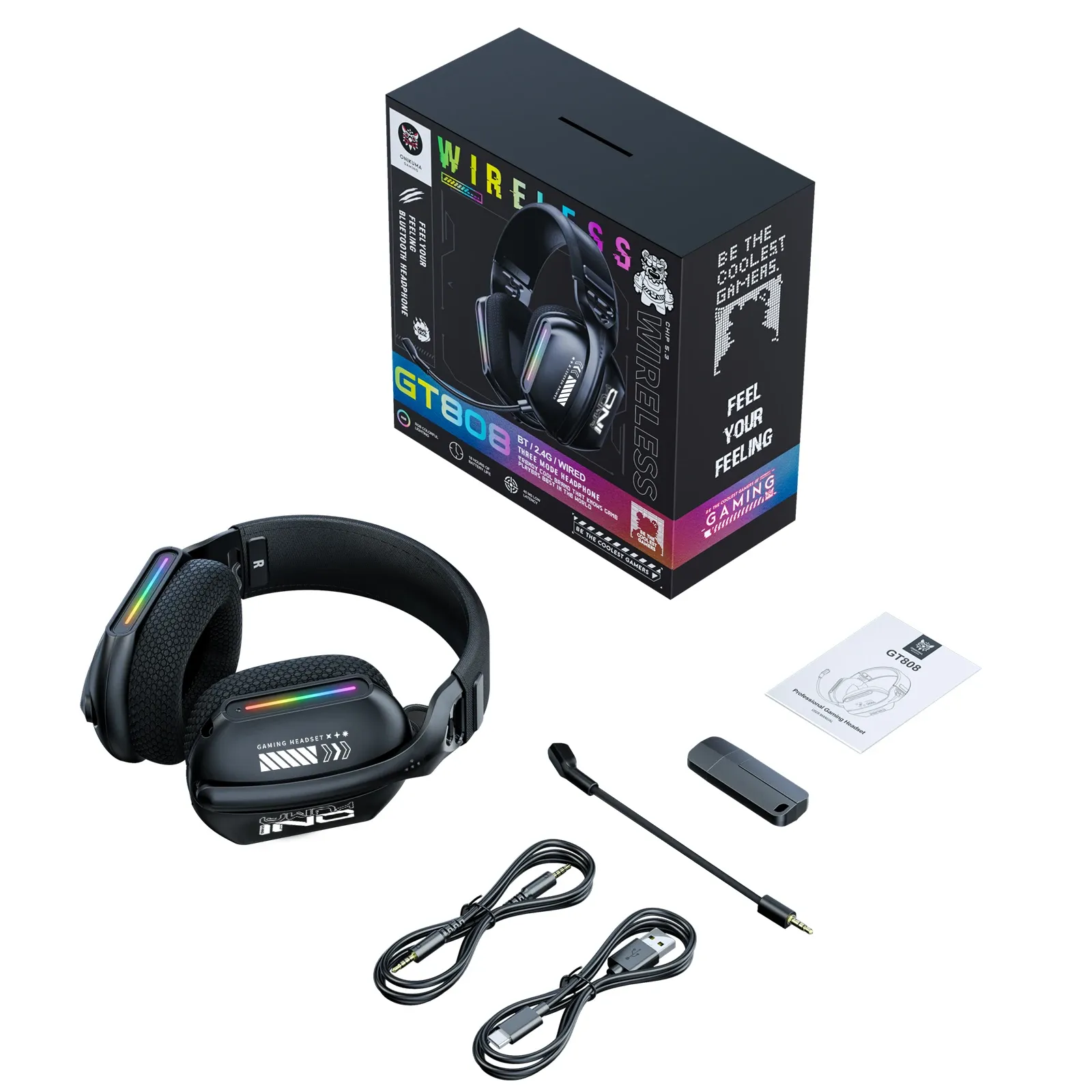 Onikuma tri-mode gamingheadset met lage vertraging