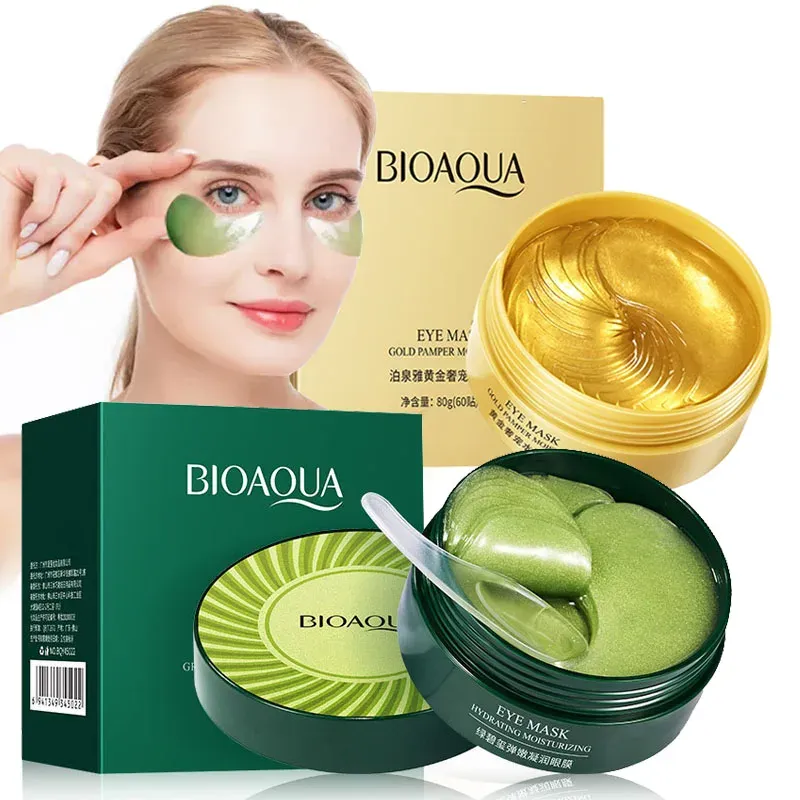 BIOAQUA collageen oogmaskers, 60 stuks voor hydratatie en frissere oogcontouren