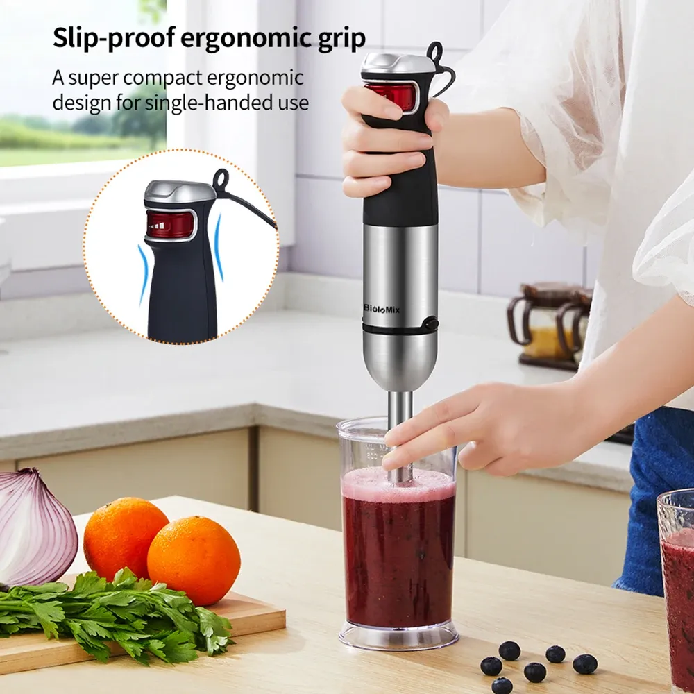 BioloMix 5-in-1 staafmixer met hakmolen en garde