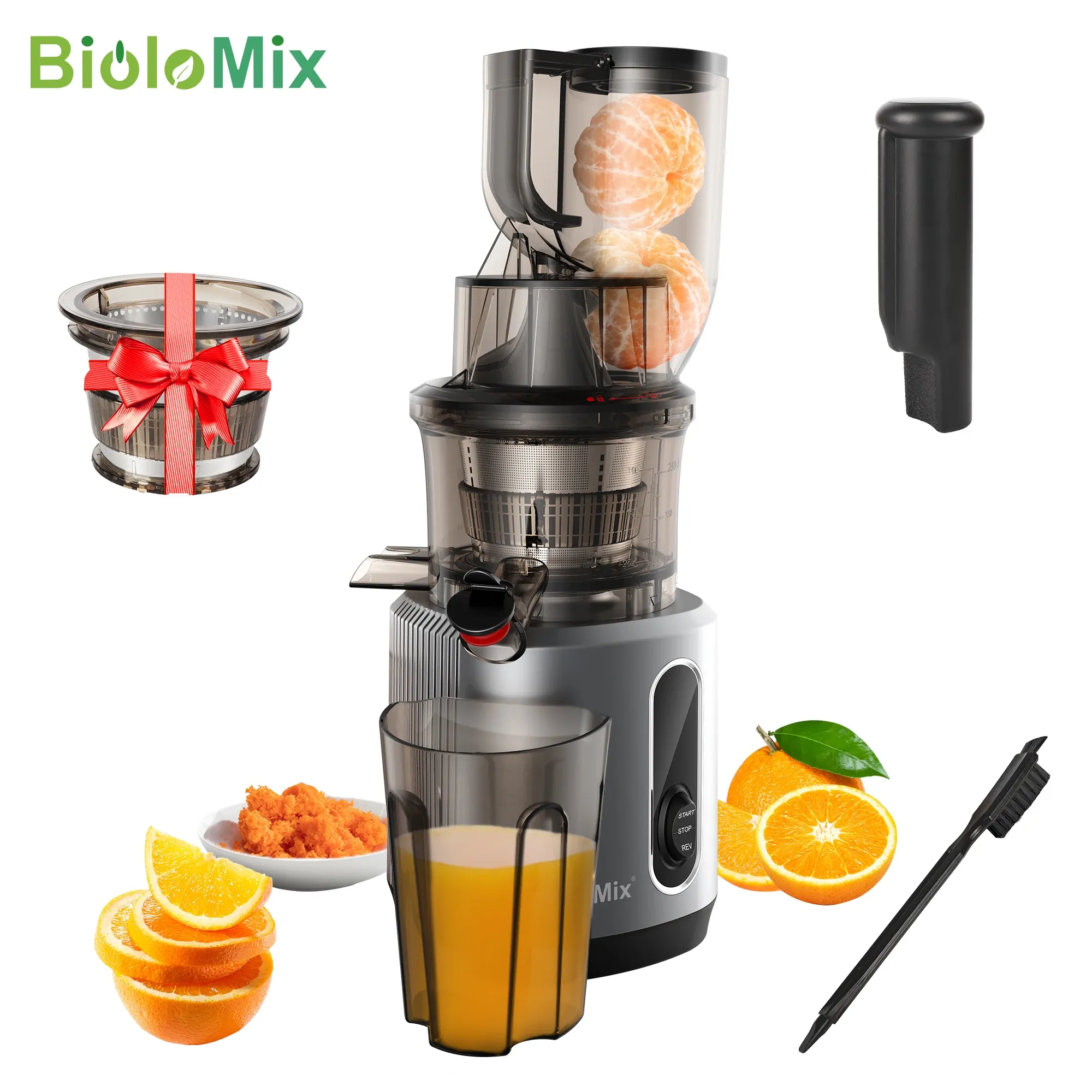 BioloMix slowjuicer met brede vulopening 200W