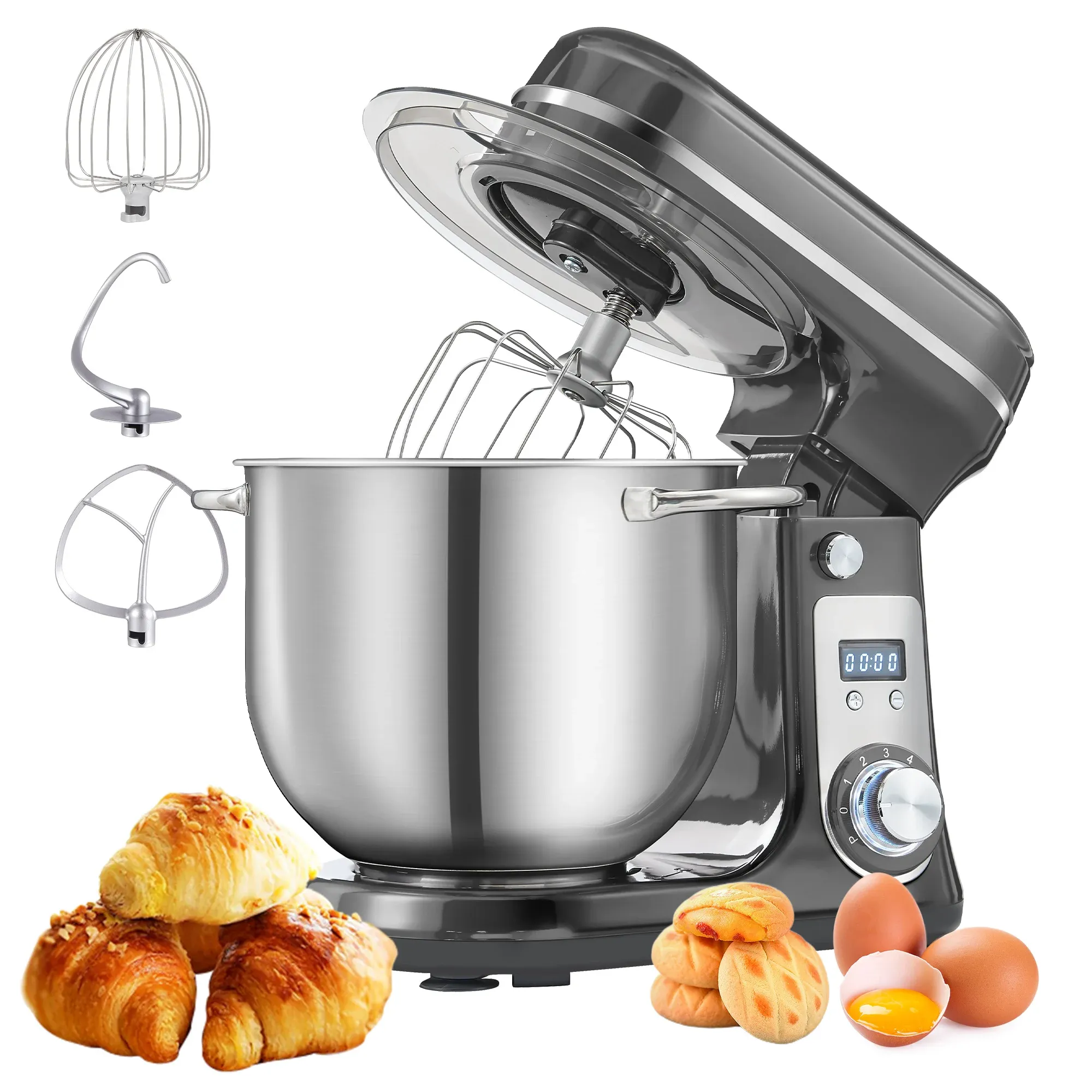 BioloMix BM601 keukenmixer met 6 liter kom en 1200W motor