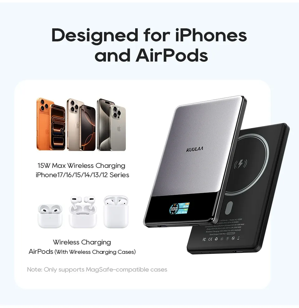KUULAA Qi2 magnetische powerbank 5000 mAh 15W