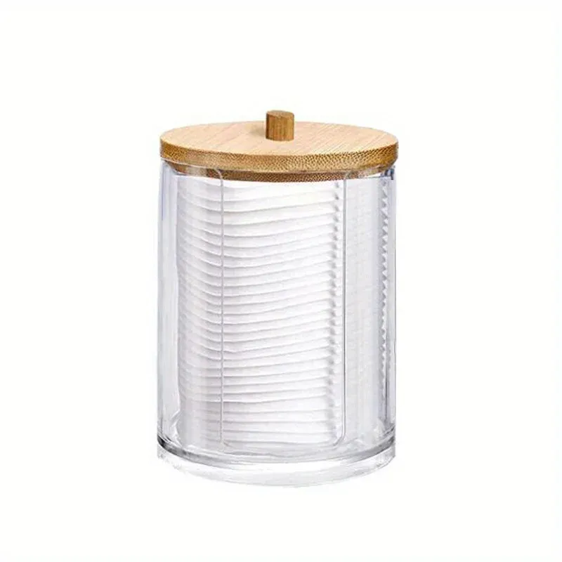 Ronde transparante acryl organizer voor wattenschijfjes en swabs