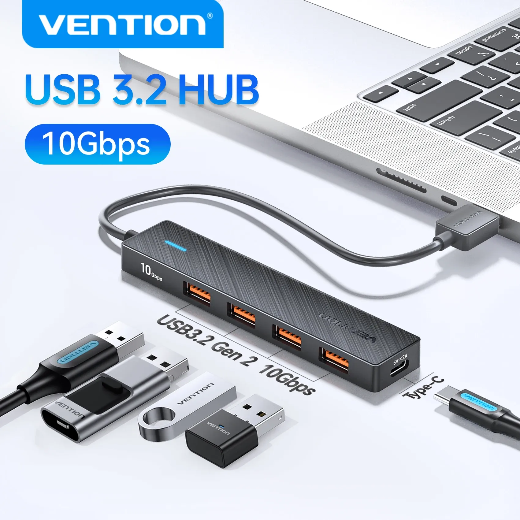 Vention 5-in-1 USB 3.2 Gen2 hub met 10Gbps