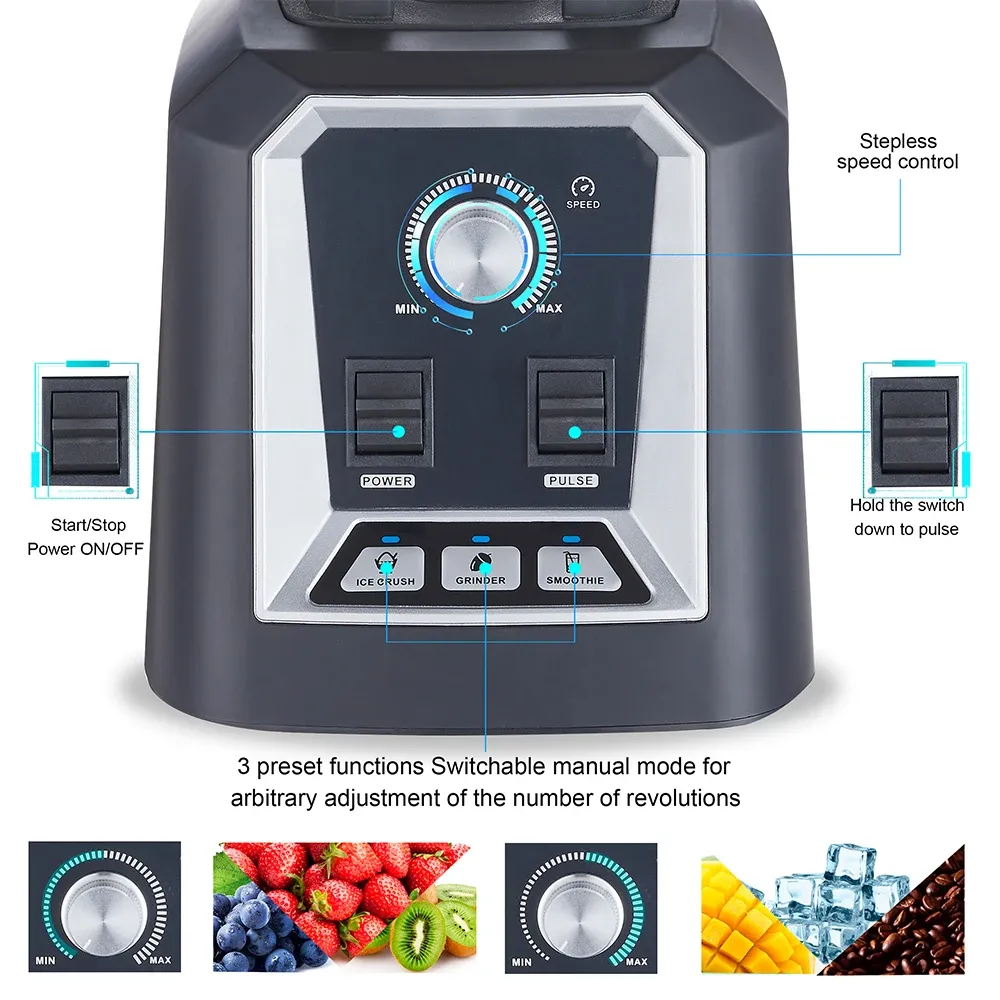 BioloMix professionele blender met 2 liter kan en automatische programma’s