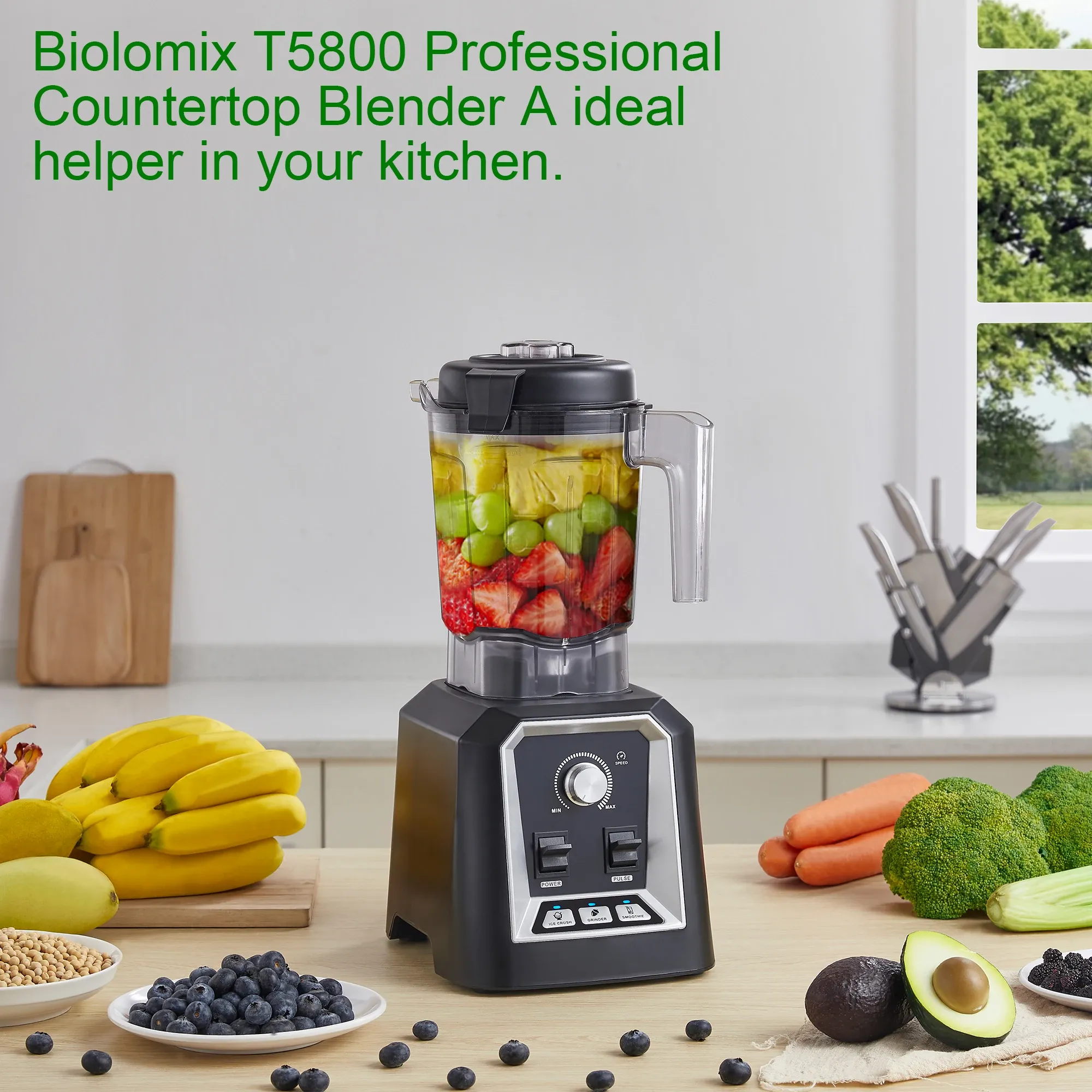 BioloMix professionele blender met 2 liter kan en automatische programma’s