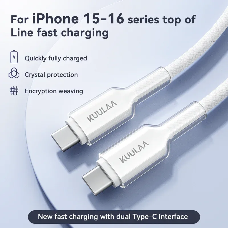 KUULAA USB-C naar USB-C PD 60W oplaad- en datakabel