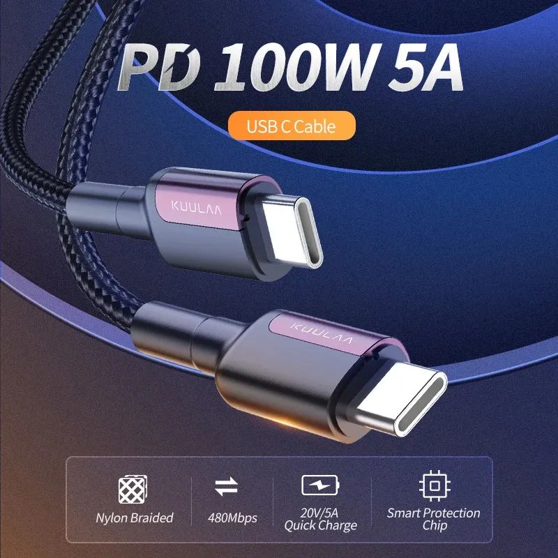 KUULAA USB-C naar USB-C PD 100W oplaadkabel