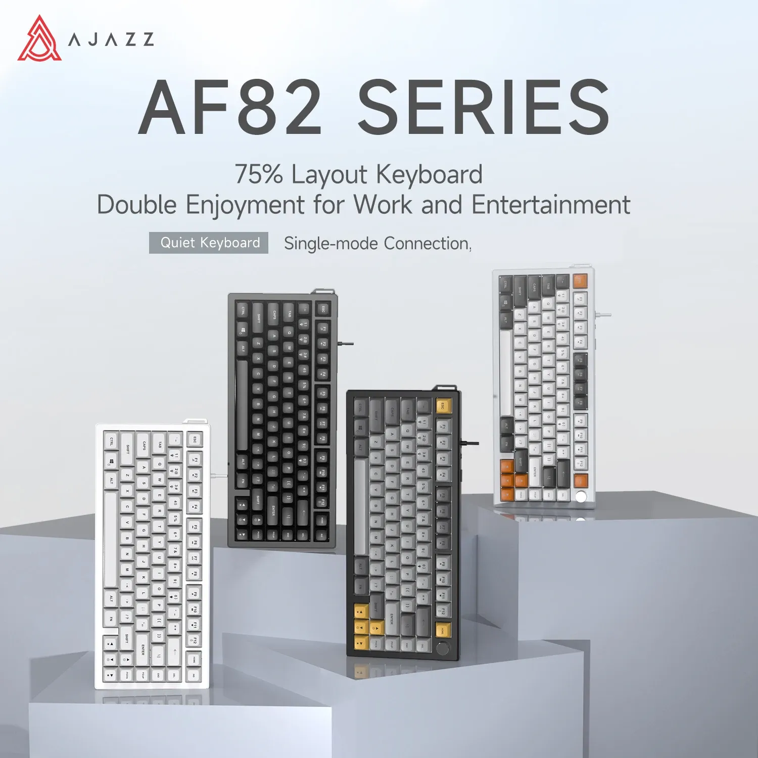 Ajazz AF82 75% bedraad membraantoetsenbord met stille aanslag