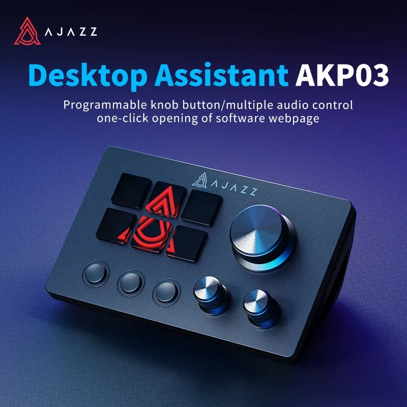 Ajazz AKP03E macrocontroller met draaiknoppen en 6 toetsen
