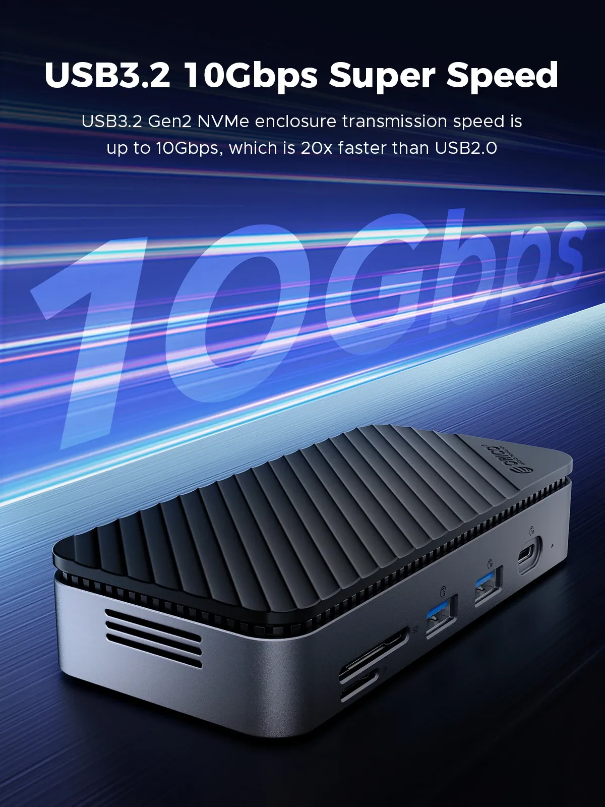 ORICO 9-in-1 USB-C dockingstation met NVMe-behuizing en koeling