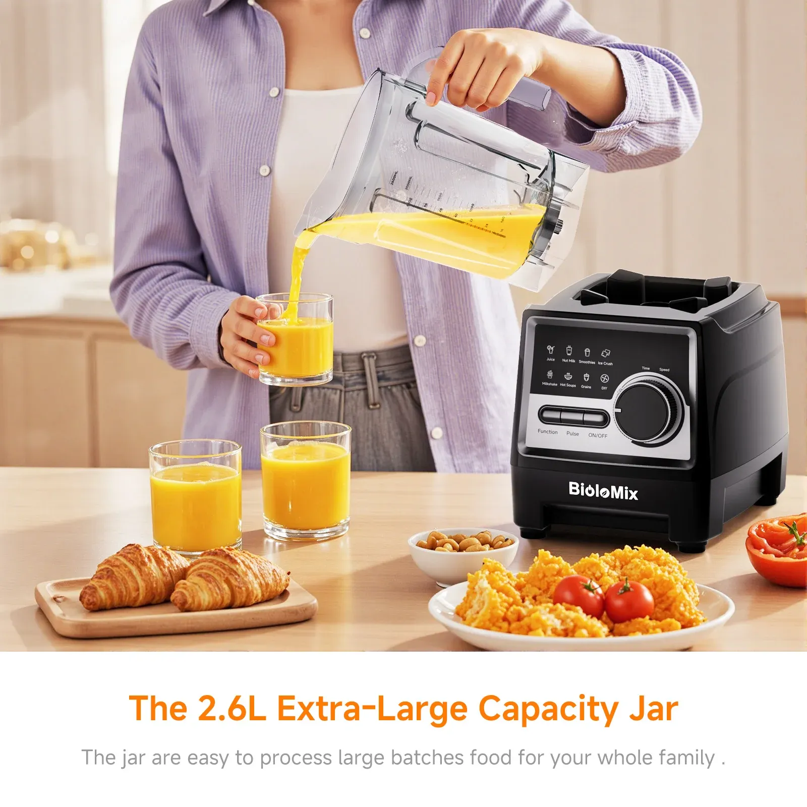 BioloMix professionele blender met 2,6L TRITAN-kan en 7 programma’s