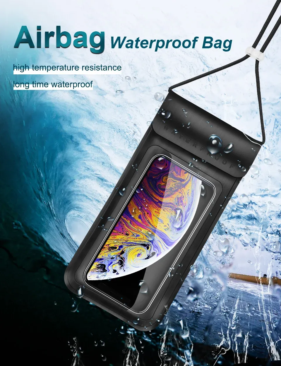 KUULAA transparante waterdichte telefoonhoes voor onderwatergebruik