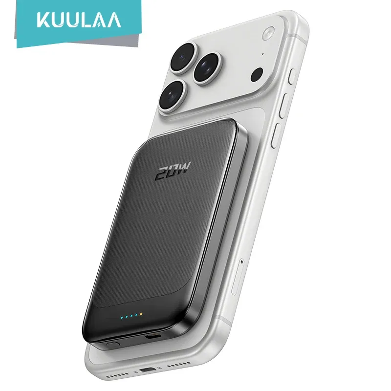 KUULAA magnetische 5000 mAh powerbank met PD20W en draadloos laden