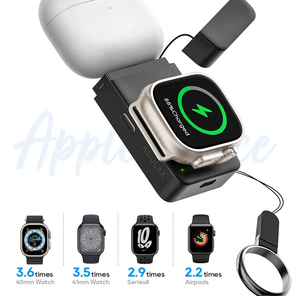 KUULAA compacte Apple Watch powerbank met magnetische draadloze lader