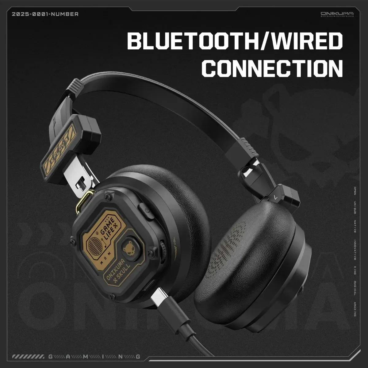 ONIKUMA GT803 draadloze gamingheadset met Bluetooth 5.4 en lange batterijduur