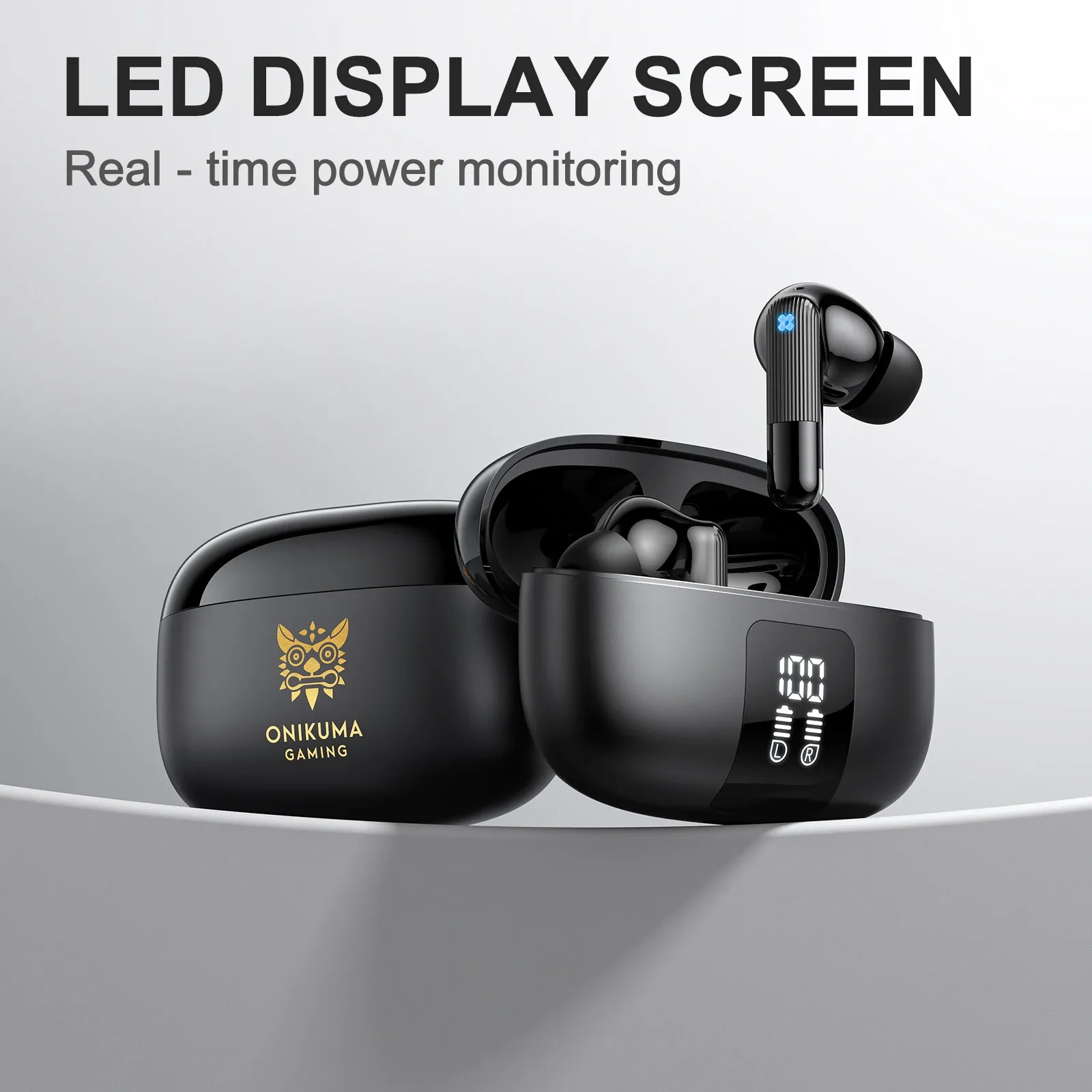 ONIKUMA TX612 draadloze oordopjes met ENC en LED-display
