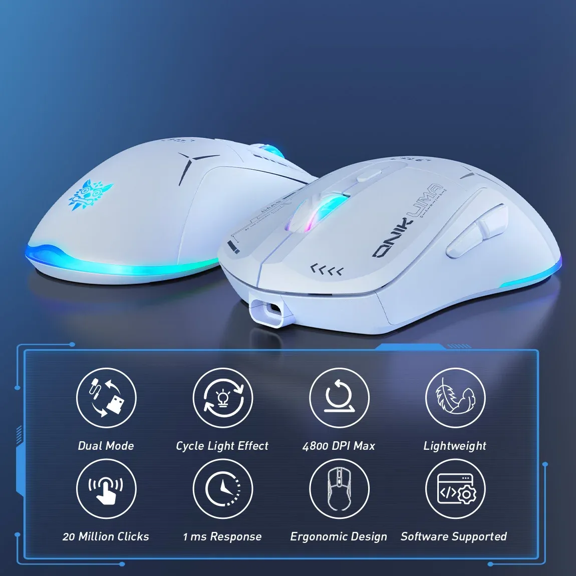 Onikuma Cw917 draadloze gamingmuis met RGB en verstelbare DPI