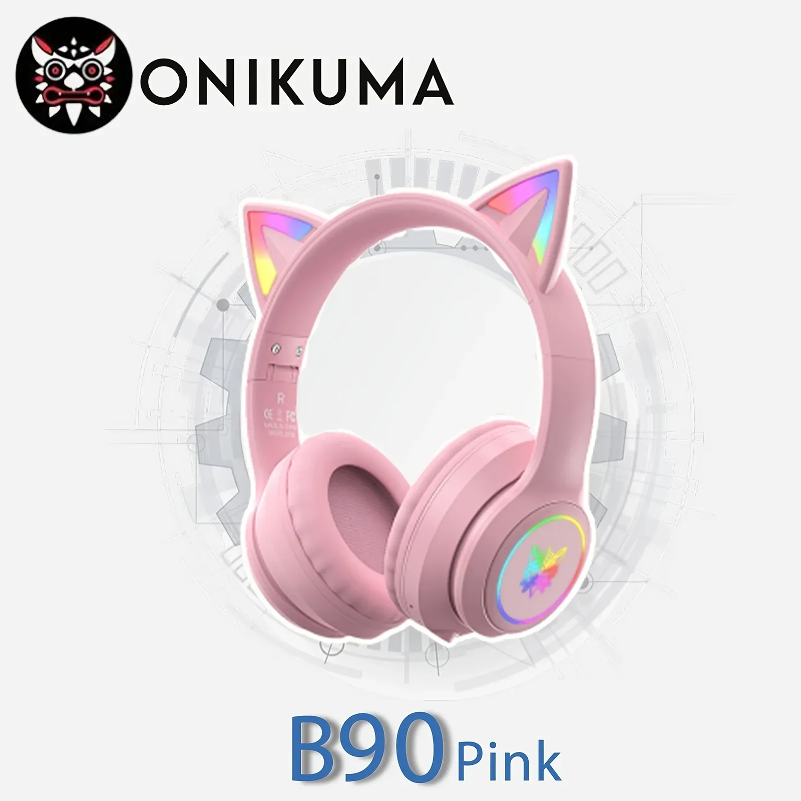 Onikuma B90 RGB kattenoren-gamingheadset met Bluetooth 5.0