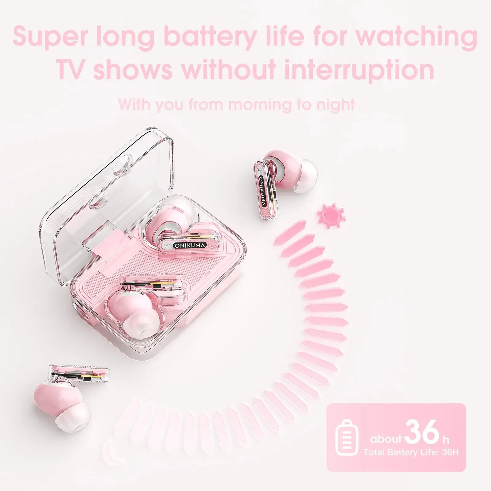 ONIKUMA Bluetooth-oordopjes met lage vertraging en HD-geluid