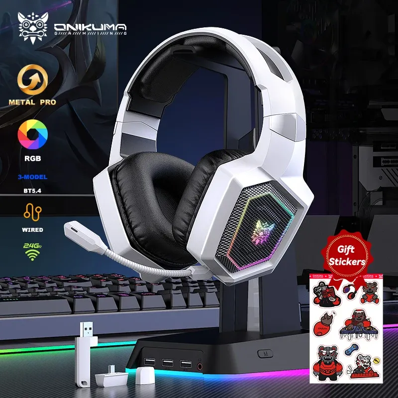ONIKUMA draadloze gamingheadset met 2.4GHz en RGB