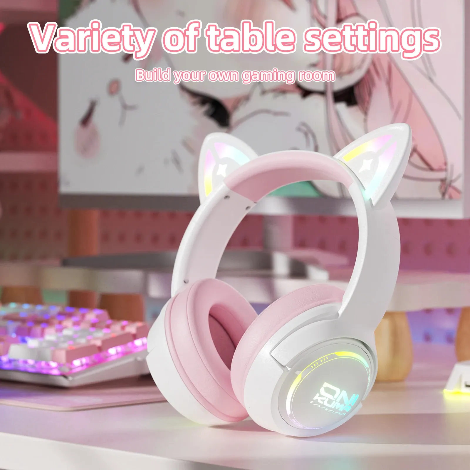 ONIKUMA GT838 bedrade gamingheadset met RGB en 3D-design