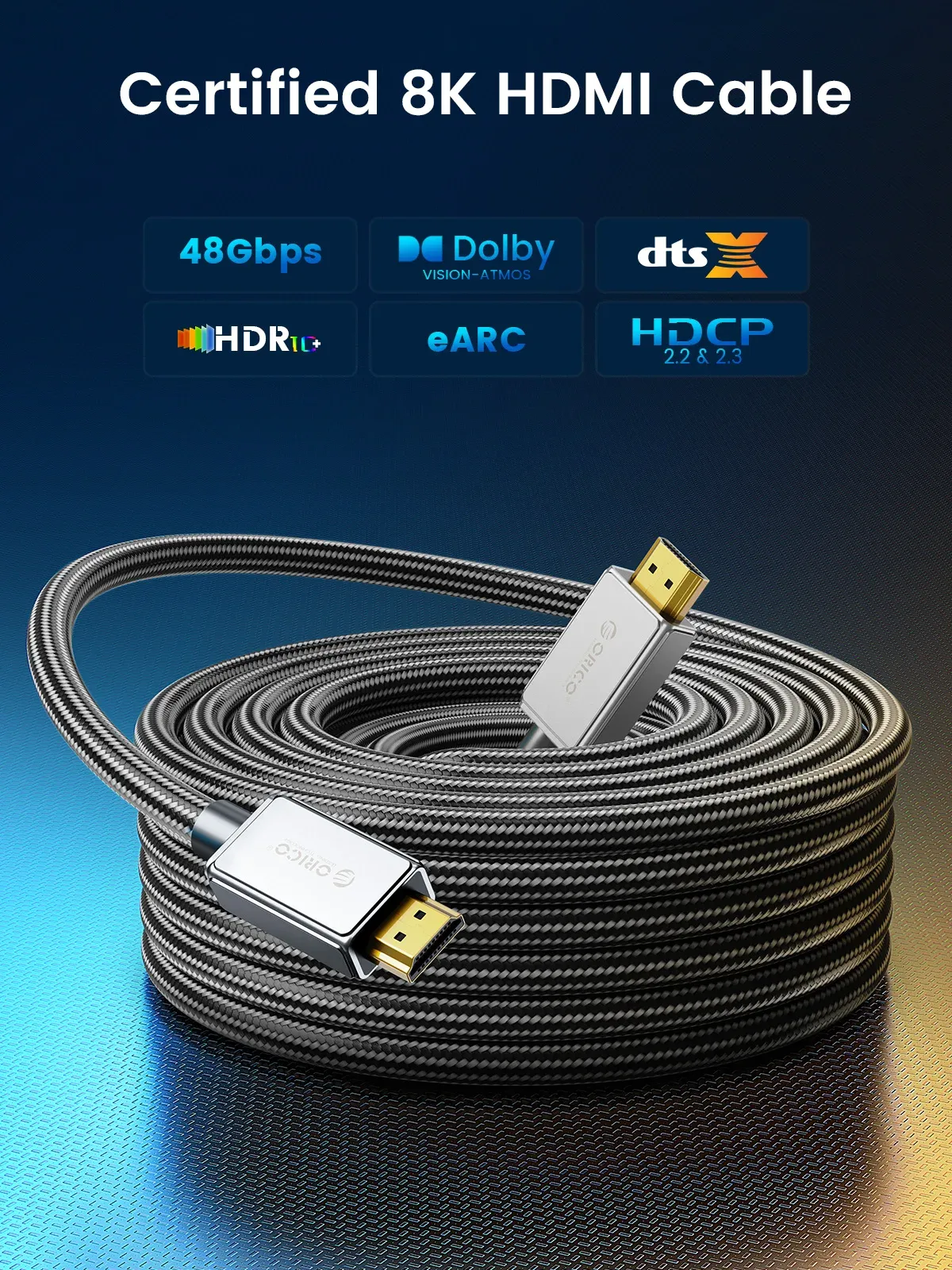 ORICO HDMI 2.1-kabel 8K 60Hz voor gaming en thuisbioscoop