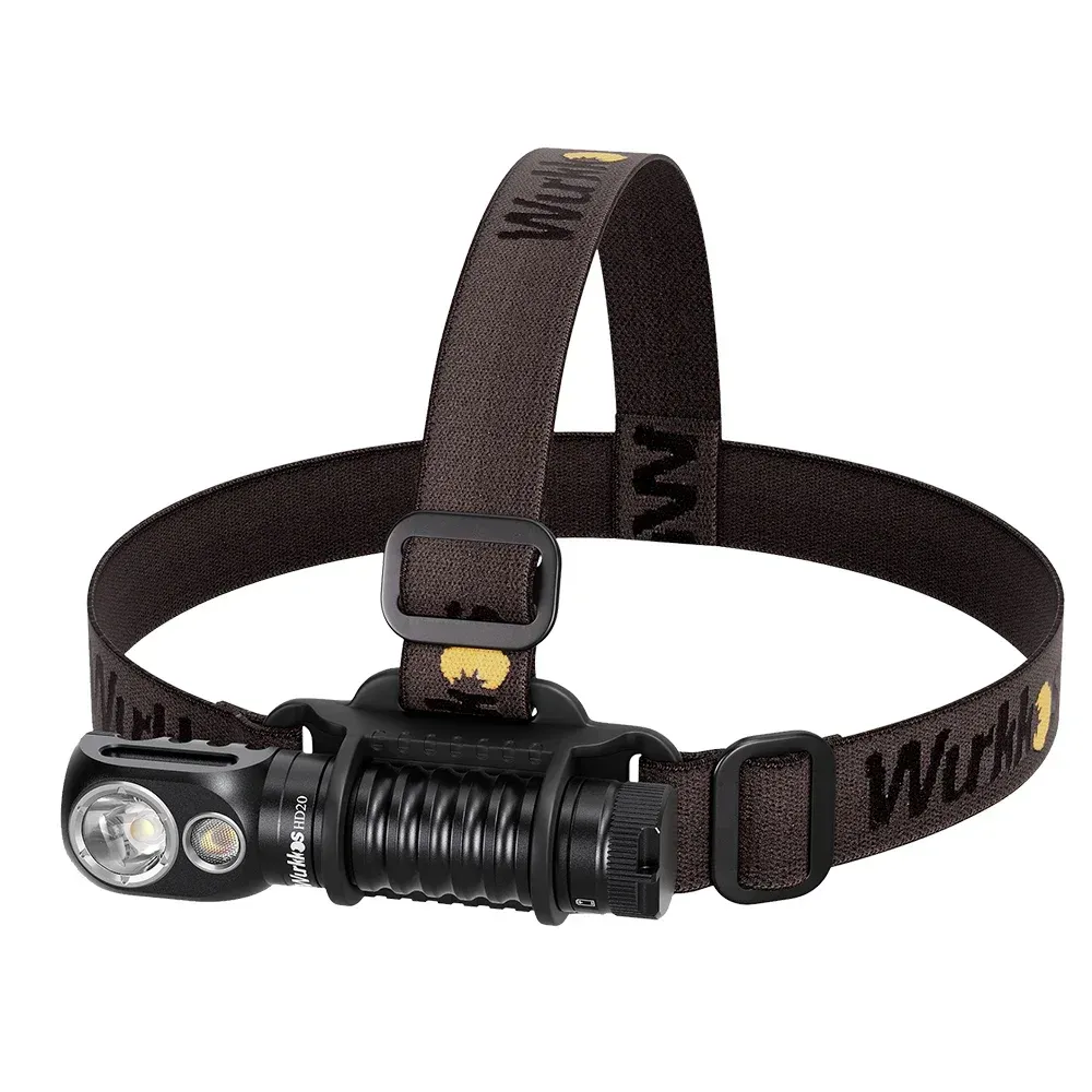 Wurkkos HD20 oplaadbare hoofdlamp met USB-C en magnetische staart