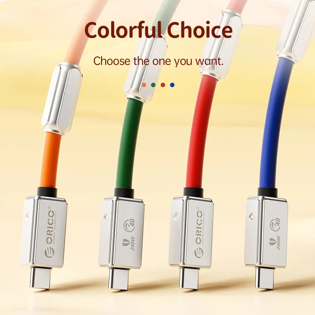 ORICO 240W USB-C Thunderbolt-kabel voor snelle data en 8K-video