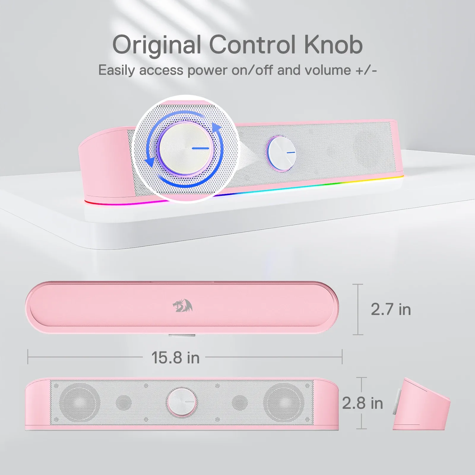 Redragon GS560 RGB desktop soundbar voor pc