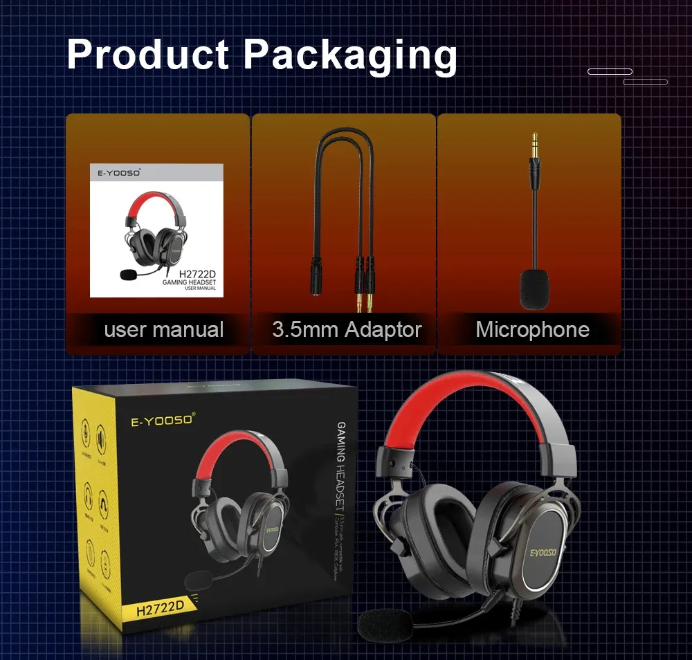 Bedrade gamingheadset met 3,5 mm-aansluiting en microfoon