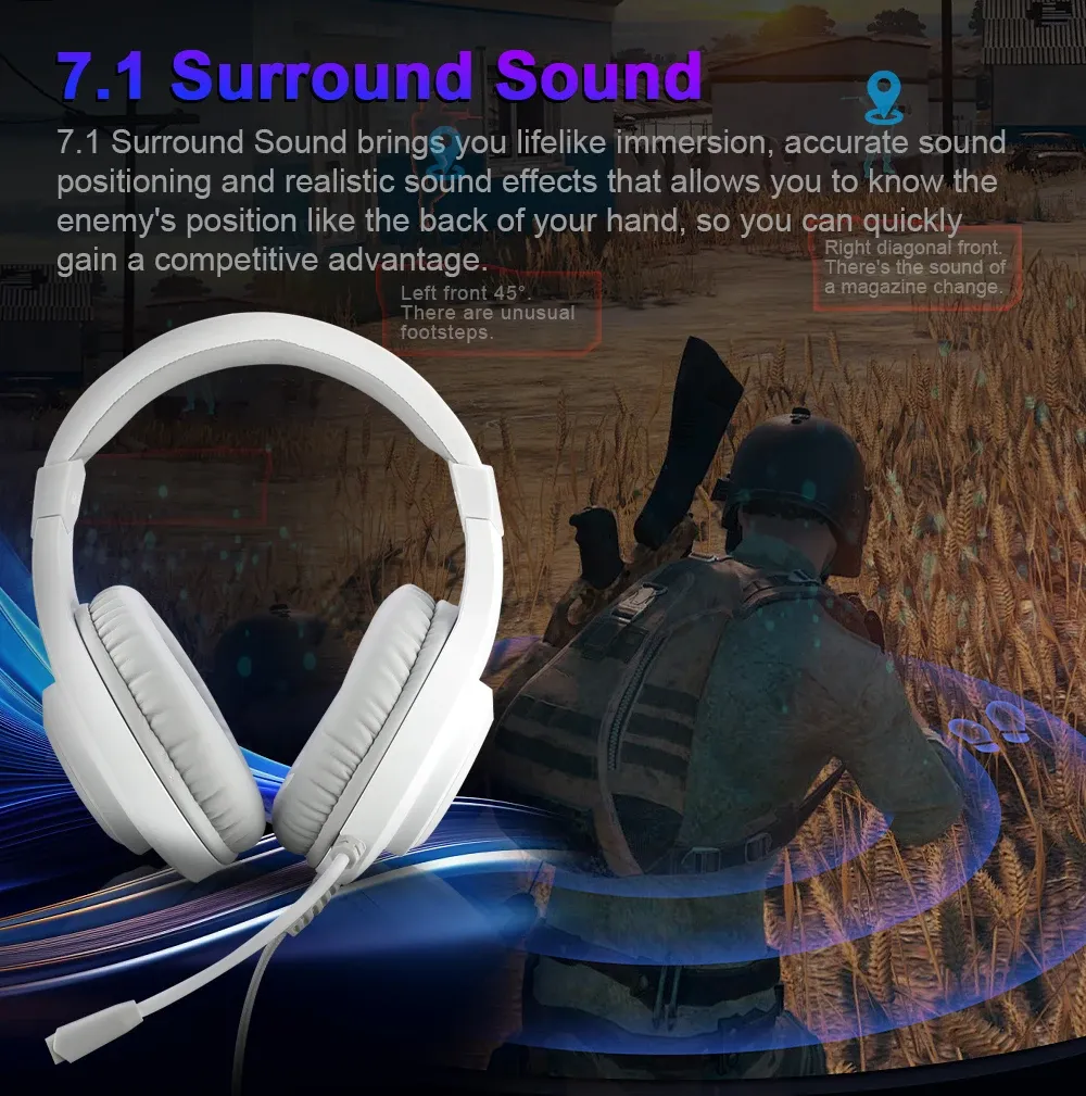 REDRAGON HYLAS H371 RGB bedrade 7.1 gamingheadset met microfoon