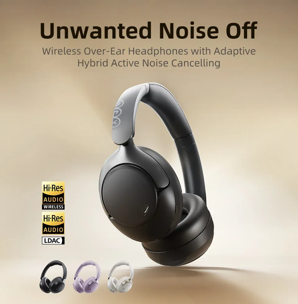 QCY H3 Pro ANC over-ear koptelefoon met LDAC en ruimtelijk geluid