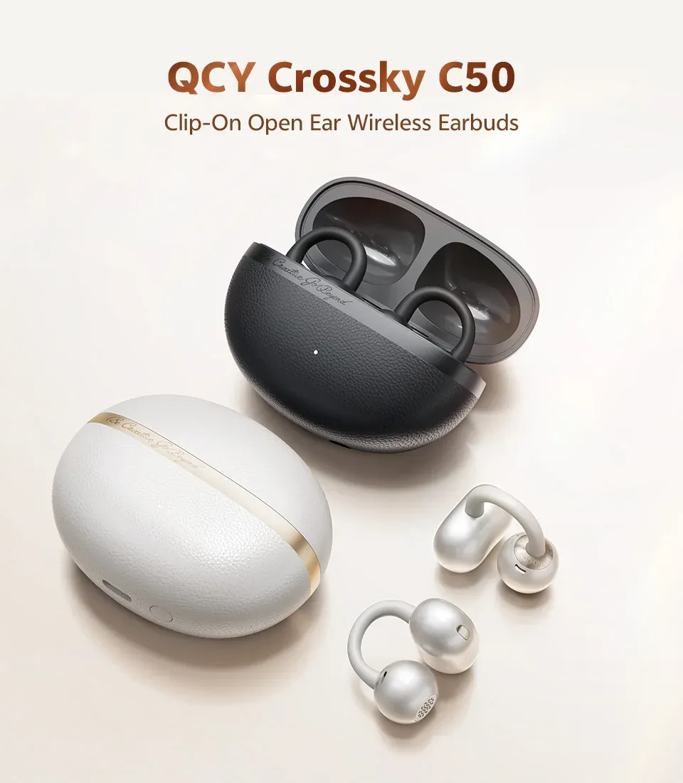 QCY Crossky C50 open-ear clip-on oordopjes met Bluetooth 6.0