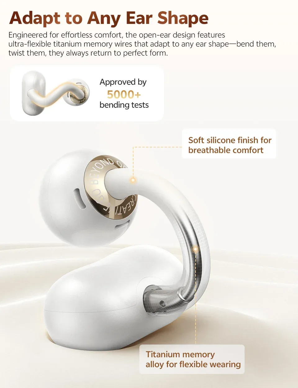 QCY Crossky C50 open-ear clip-on oordopjes met Bluetooth 6.0