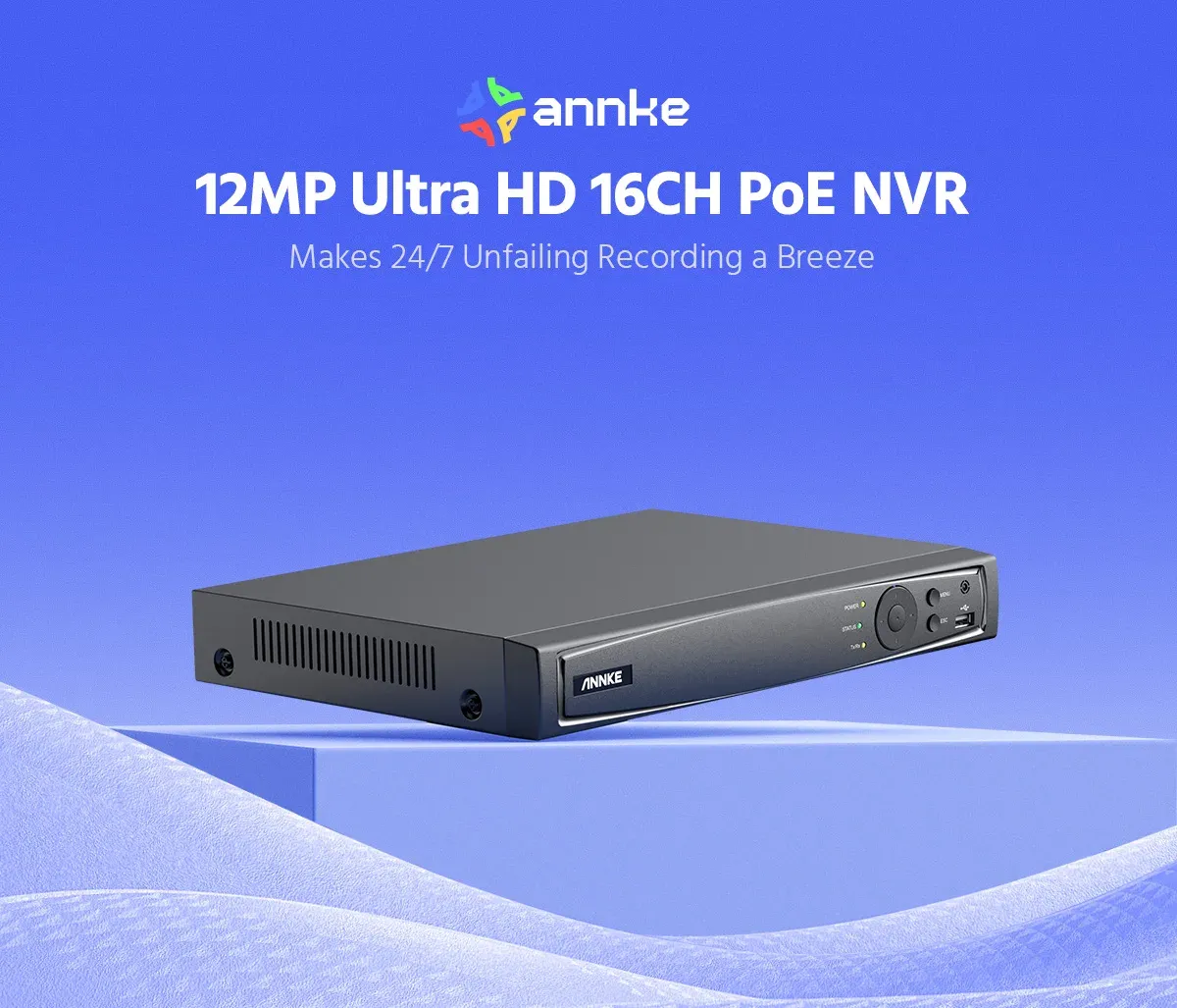 ANNKE 12MP PoE NVR-recorder met 4/8/16 kanalen