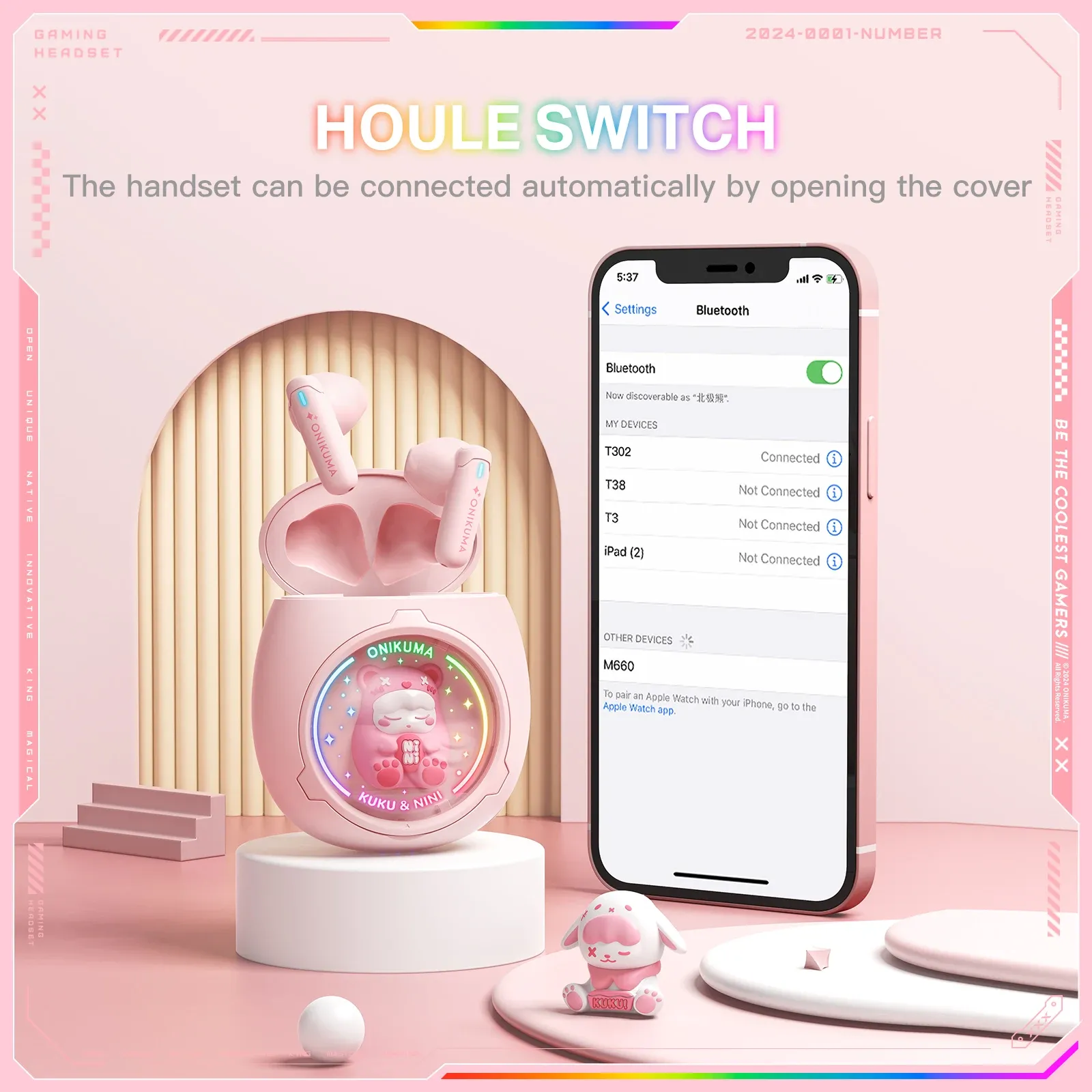 ONIKUMA T302 compacte Bluetooth-oordopjes met capsulecase