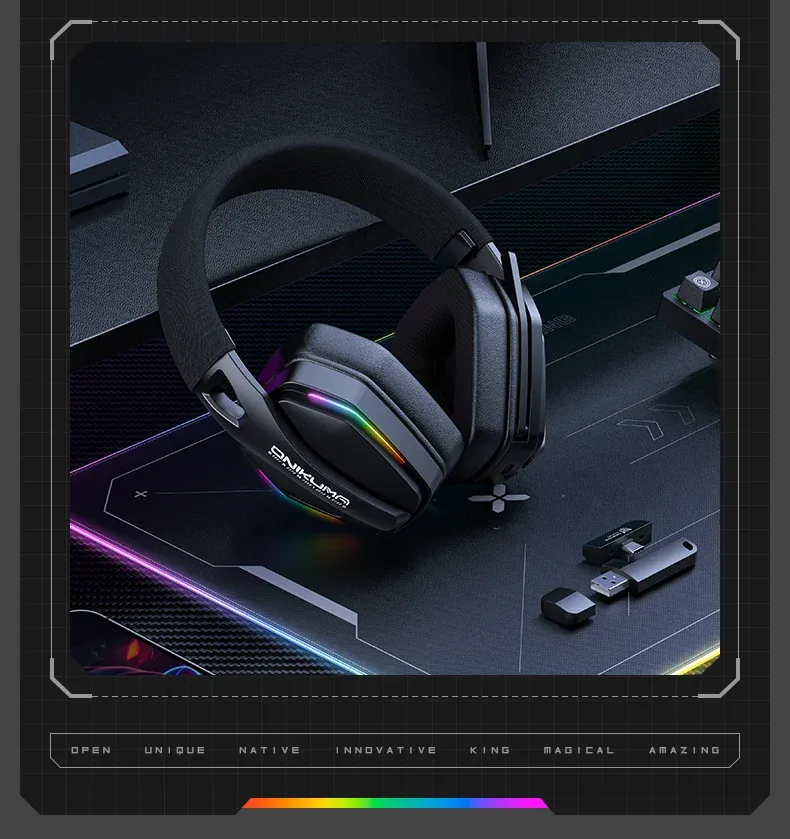 Onikuma GT826 tri-mode gamingheadset met 40mm drivers