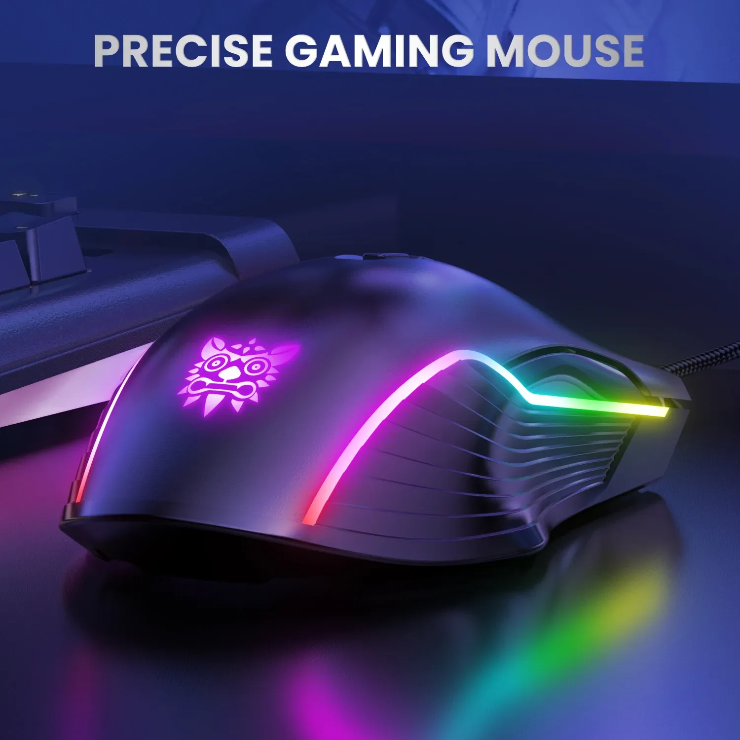 ONIKUMA bedrade gamingmuis met 6400 DPI en RGB-verlichting