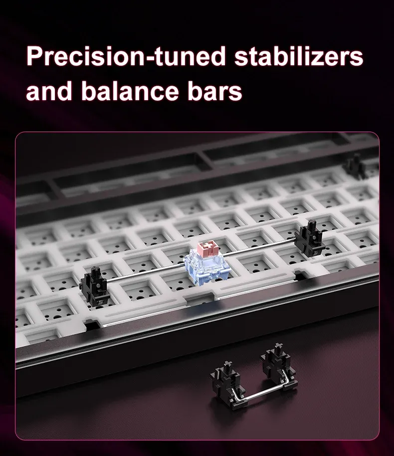Onikuma MT706 RGB mechanisch gamingtoetsenbord met tri-mode verbinding