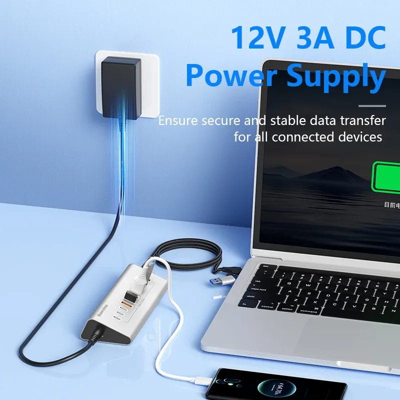 Blueendless 10Gbps USB-C hub van aluminium met 7 tot 10 poorten