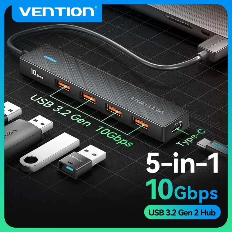 Xiaomi Vention USB 3.2 hub met 4 poorten en 10Gbps