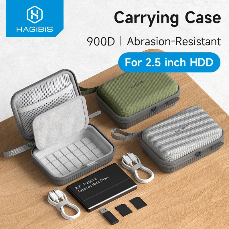 Hagibis 2,5 inch harde schijf opbergcase voor kabels en accessoires