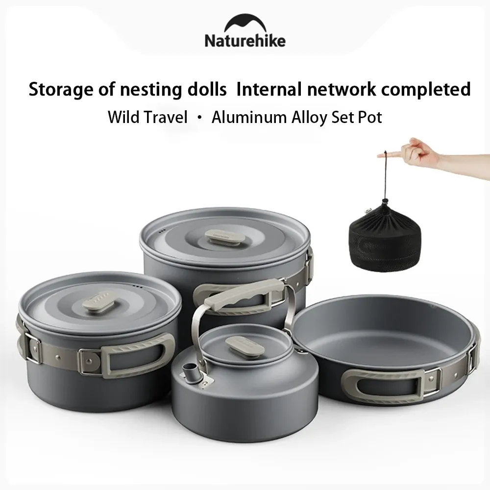 Naturehike camping kookset van aluminium en RVS