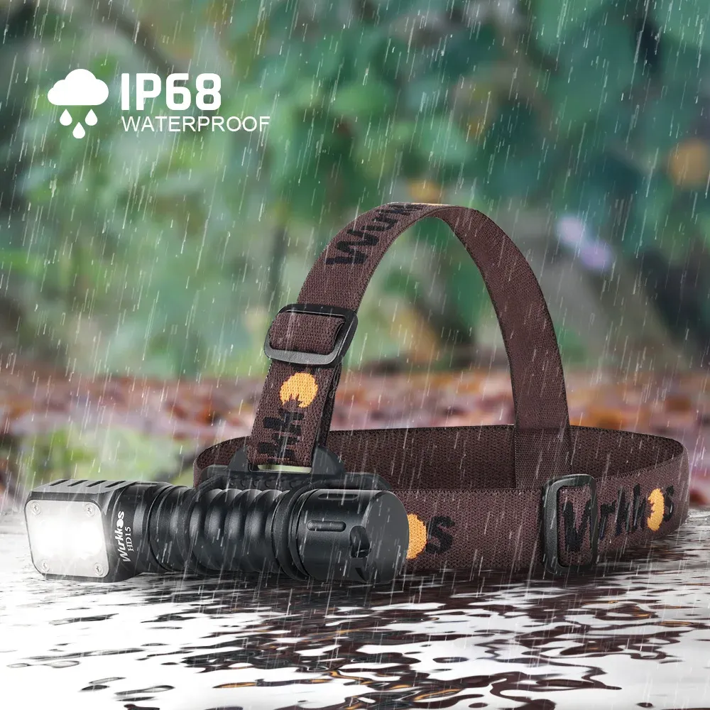 Wurkkos HD15 oplaadbare hoofdlamp met dubbele bundel