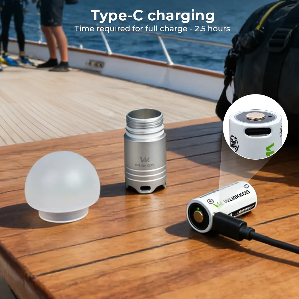 Wurkkos DL04 mini duikzaklamp met 100 m waterdichtheid