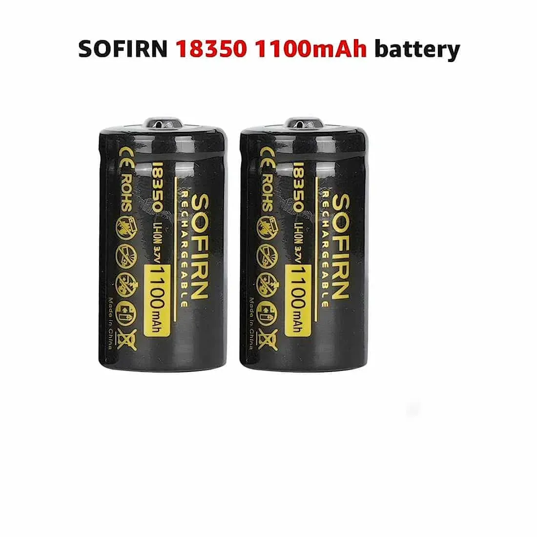 Sofirn 18350 button-top accu 1100 mAh voor tactische zaklampen