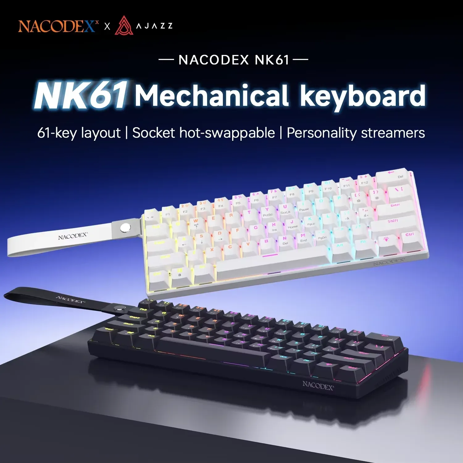 Ajazz NK61 bedraad mechanisch 60% RGB-toetsenbord